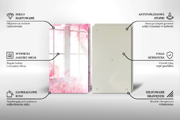 Osłona ściany przy kuchence gazowej Tło delikatne róże