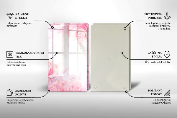 Osłona ściany przy kuchence gazowej Tło delikatne róże