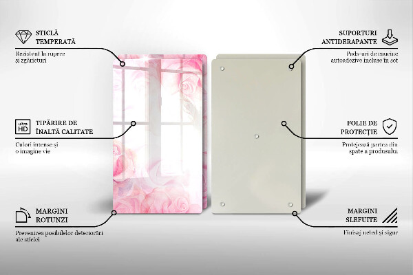 Osłona ściany przy kuchence gazowej Tło delikatne róże