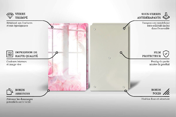 Osłona ściany przy kuchence gazowej Tło delikatne róże