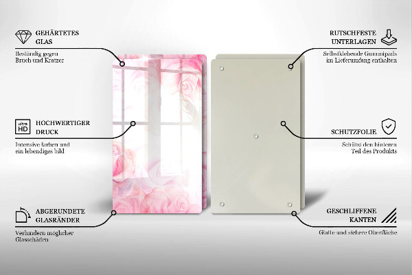 Osłona ściany przy kuchence gazowej Tło delikatne róże