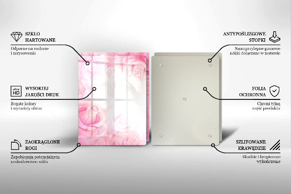 Osłona ściany przy kuchence gazowej Tło delikatne róże