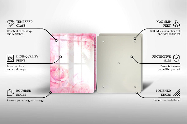 Osłona ściany przy kuchence gazowej Tło delikatne róże