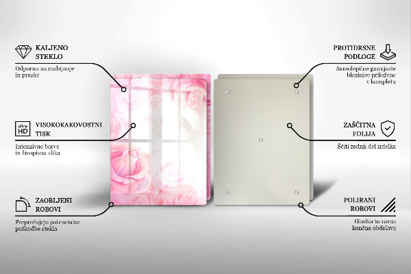 Osłona ściany przy kuchence gazowej Tło delikatne róże