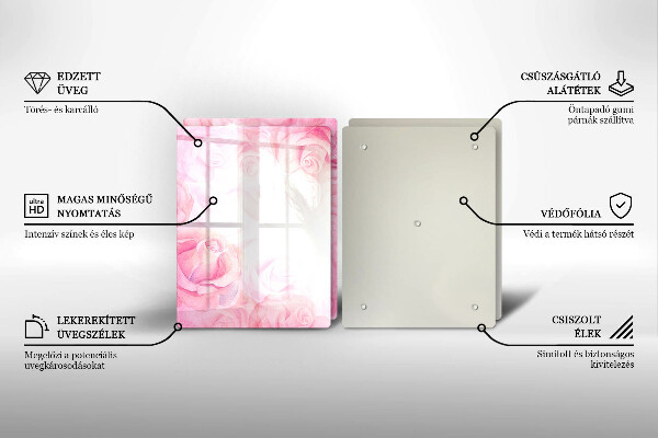 Osłona ściany przy kuchence gazowej Tło delikatne róże