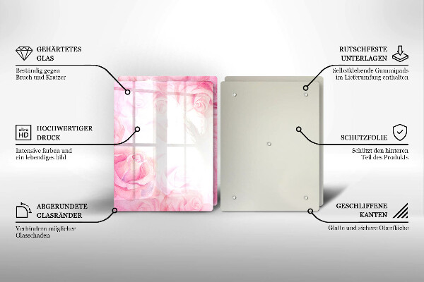 Osłona ściany przy kuchence gazowej Tło delikatne róże