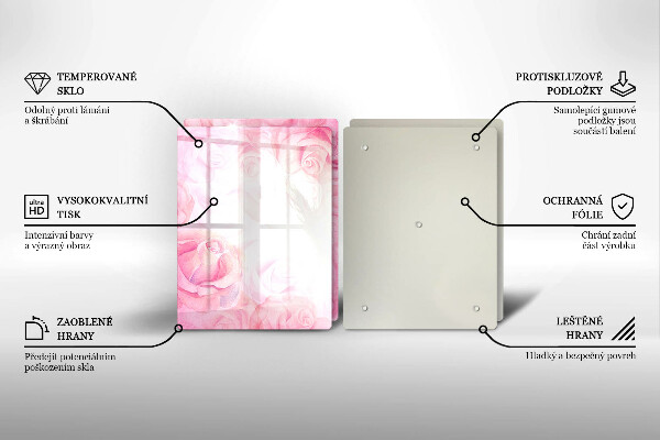Osłona ściany przy kuchence gazowej Tło delikatne róże