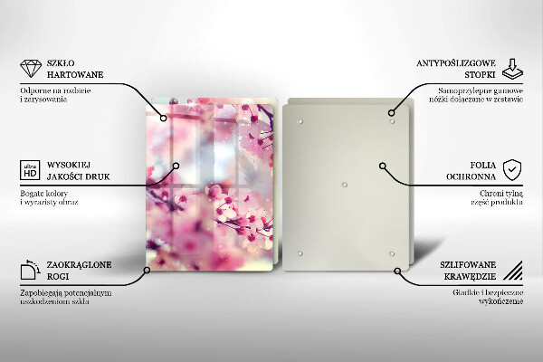 Osłona ściany przy kuchence gazowej Natura kwiaty jabłoni