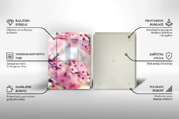 Osłona ściany przy kuchence gazowej Natura kwiaty jabłoni