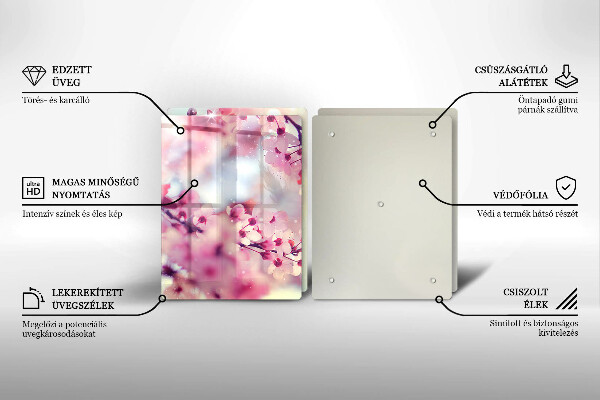 Osłona ściany przy kuchence gazowej Natura kwiaty jabłoni
