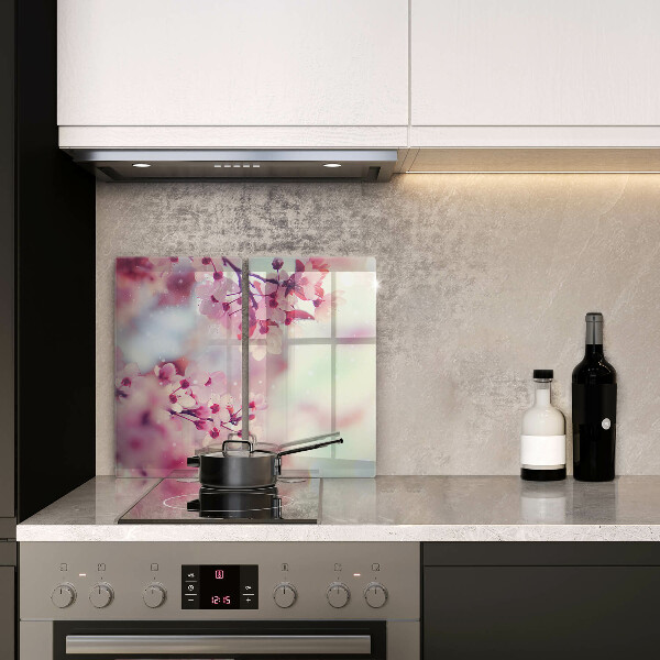 Osłona ściany przy kuchence gazowej Natura kwiaty jabłoni