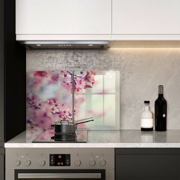 Osłona ściany przy kuchence gazowej Natura kwiaty jabłoni