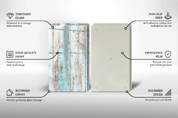 Osłona ściany przy kuchence gazowej Stare deski vintage