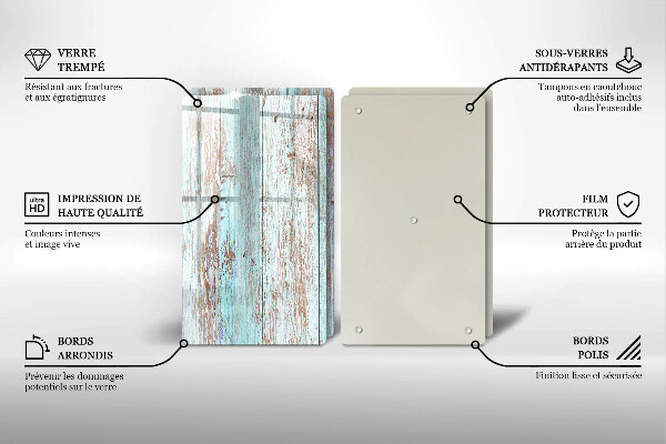 Osłona ściany przy kuchence gazowej Stare deski vintage