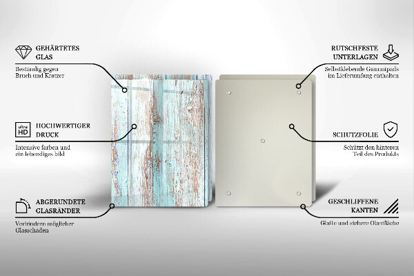 Osłona ściany przy kuchence gazowej Stare deski vintage