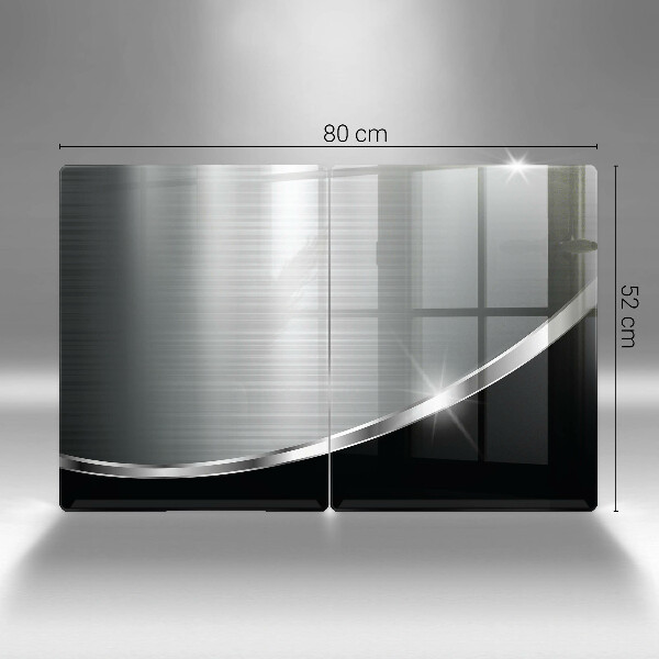 Osłona ściany przy kuchence gazowej Abstrakcja z metalem