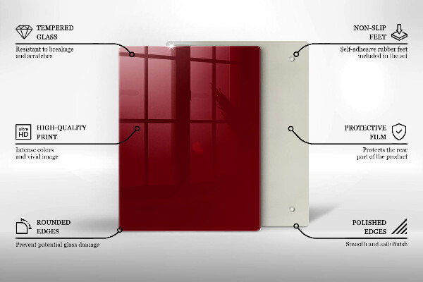 Osłona na ścianę w kuchni Kolor burgundowy