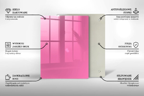 Osłona na ścianę w kuchni Kolor różowy