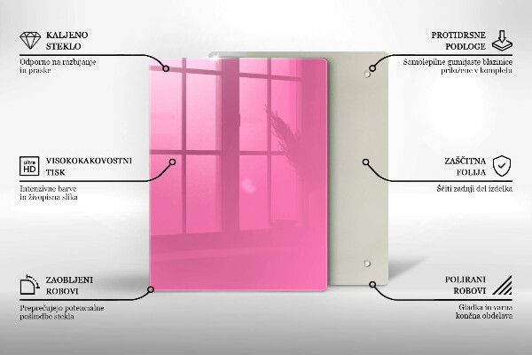 Osłona na ścianę w kuchni Kolor różowy