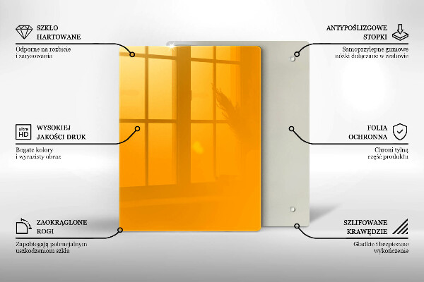 Osłona na ścianę w kuchni Kolor ciemny żółty