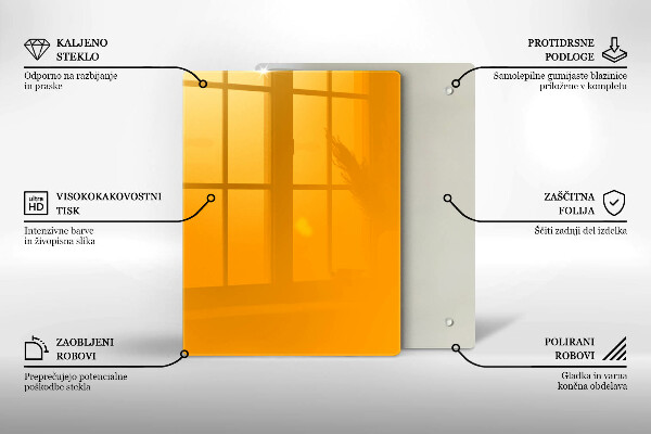 Osłona na ścianę w kuchni Kolor ciemny żółty