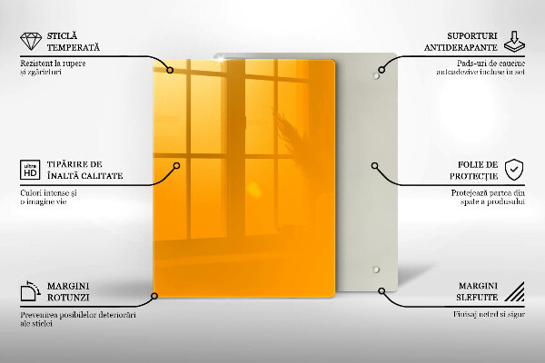 Osłona na ścianę w kuchni Kolor ciemny żółty