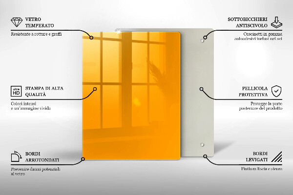 Osłona na ścianę w kuchni Kolor ciemny żółty