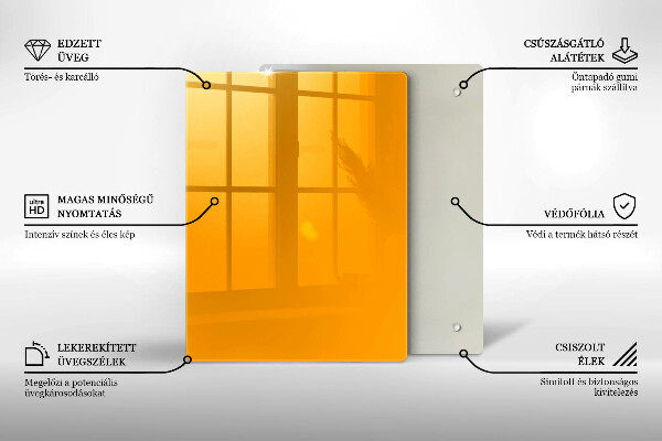 Osłona na ścianę w kuchni Kolor ciemny żółty