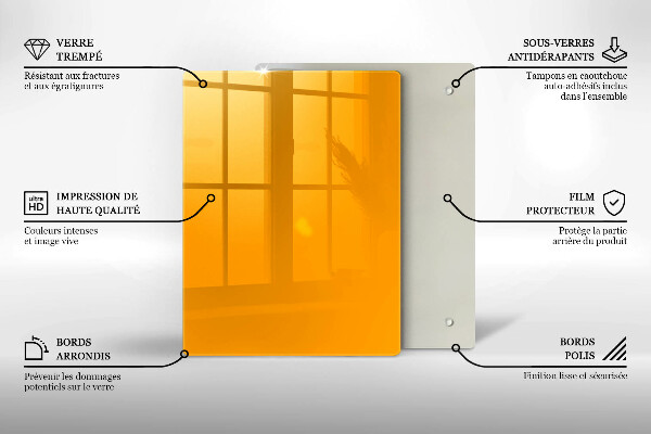 Osłona na ścianę w kuchni Kolor ciemny żółty