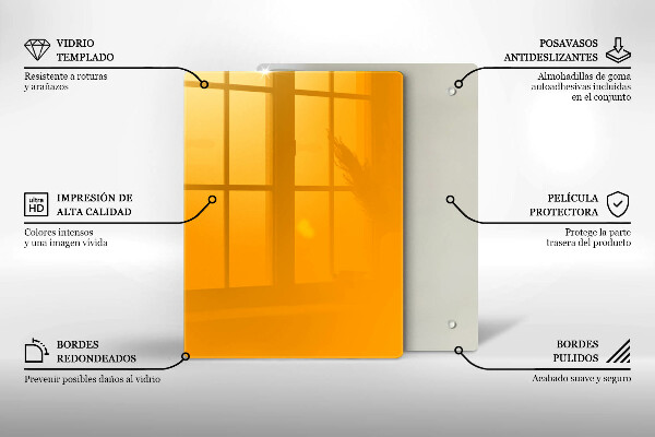 Osłona na ścianę w kuchni Kolor ciemny żółty