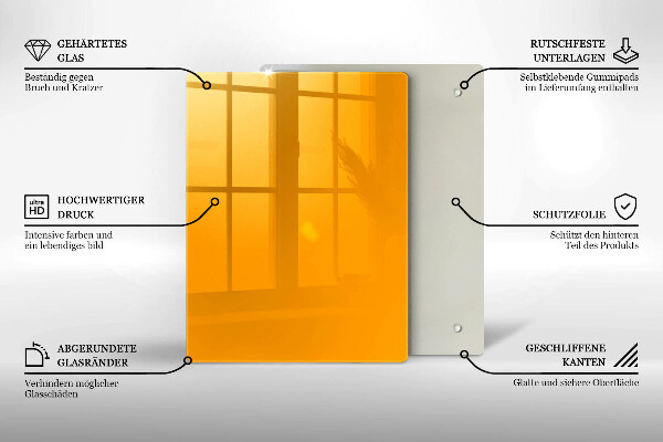 Osłona na ścianę w kuchni Kolor ciemny żółty