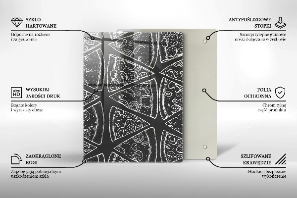 Osłona ściany przy kuchence gazowej Ilustracja pizza