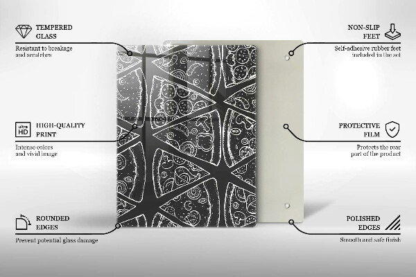 Osłona ściany przy kuchence gazowej Ilustracja pizza