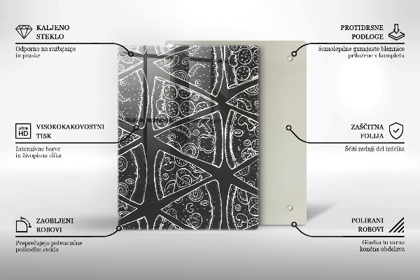 Osłona ściany przy kuchence gazowej Ilustracja pizza