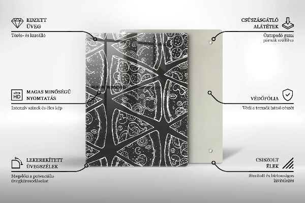 Osłona ściany przy kuchence gazowej Ilustracja pizza
