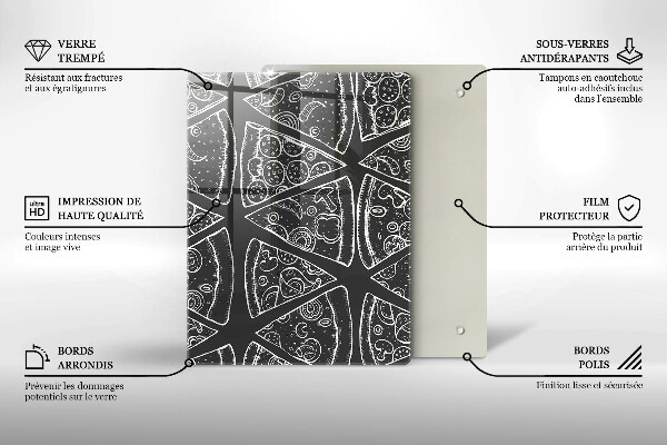 Osłona ściany przy kuchence gazowej Ilustracja pizza
