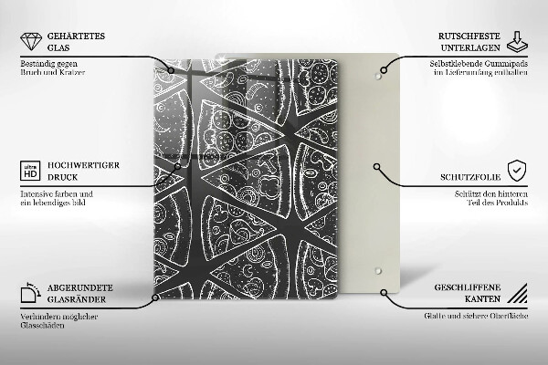 Osłona ściany przy kuchence gazowej Ilustracja pizza
