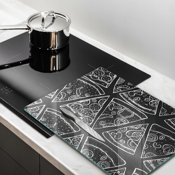 Osłona ściany przy kuchence gazowej Ilustracja pizza