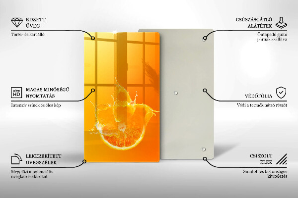 Osłona ściany przy kuchence gazowej Soczysty owoc pomarańcza