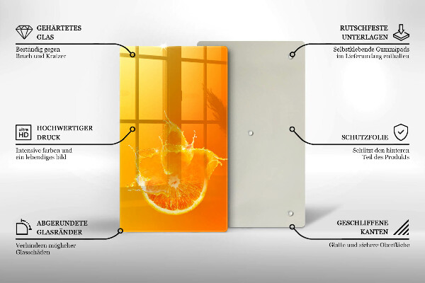 Osłona ściany przy kuchence gazowej Soczysty owoc pomarańcza