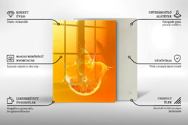 Osłona ściany przy kuchence gazowej Soczysty owoc pomarańcza