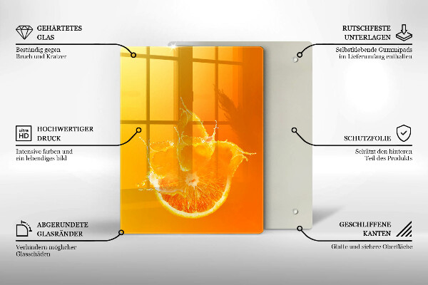 Osłona ściany przy kuchence gazowej Soczysty owoc pomarańcza