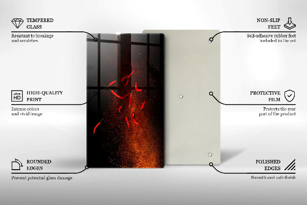 Płyta ochronna na indukcję Ostre papryczki chili