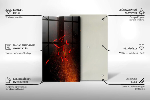 Płyta ochronna na indukcję Ostre papryczki chili