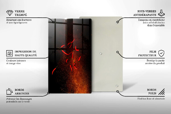 Płyta ochronna na indukcję Ostre papryczki chili