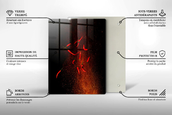 Płyta ochronna na indukcję Ostre papryczki chili