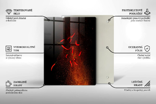 Płyta ochronna na indukcję Ostre papryczki chili