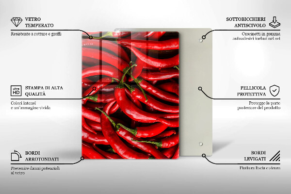 Osłona ściany przy kuchence gazowej Ostre chili papryki