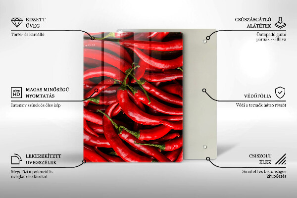 Osłona ściany przy kuchence gazowej Ostre chili papryki