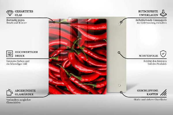 Osłona ściany przy kuchence gazowej Ostre chili papryki
